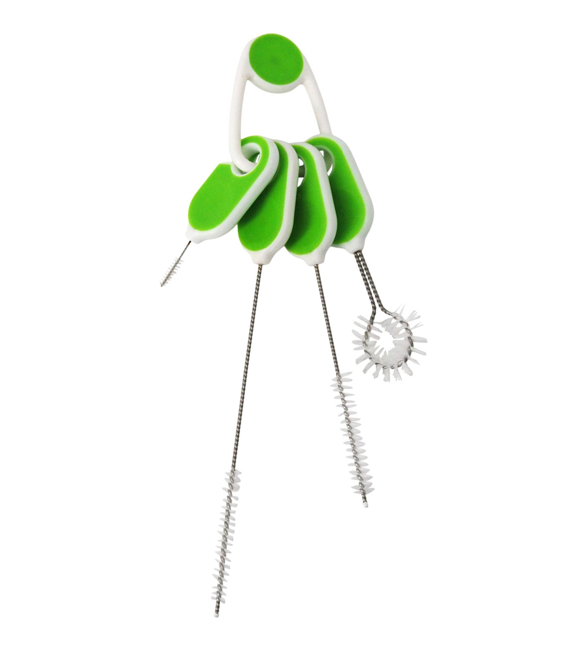 FRANK Straw & Bottle Brush Set with Comfortable Grip, 4-pk Front_Angled_Right