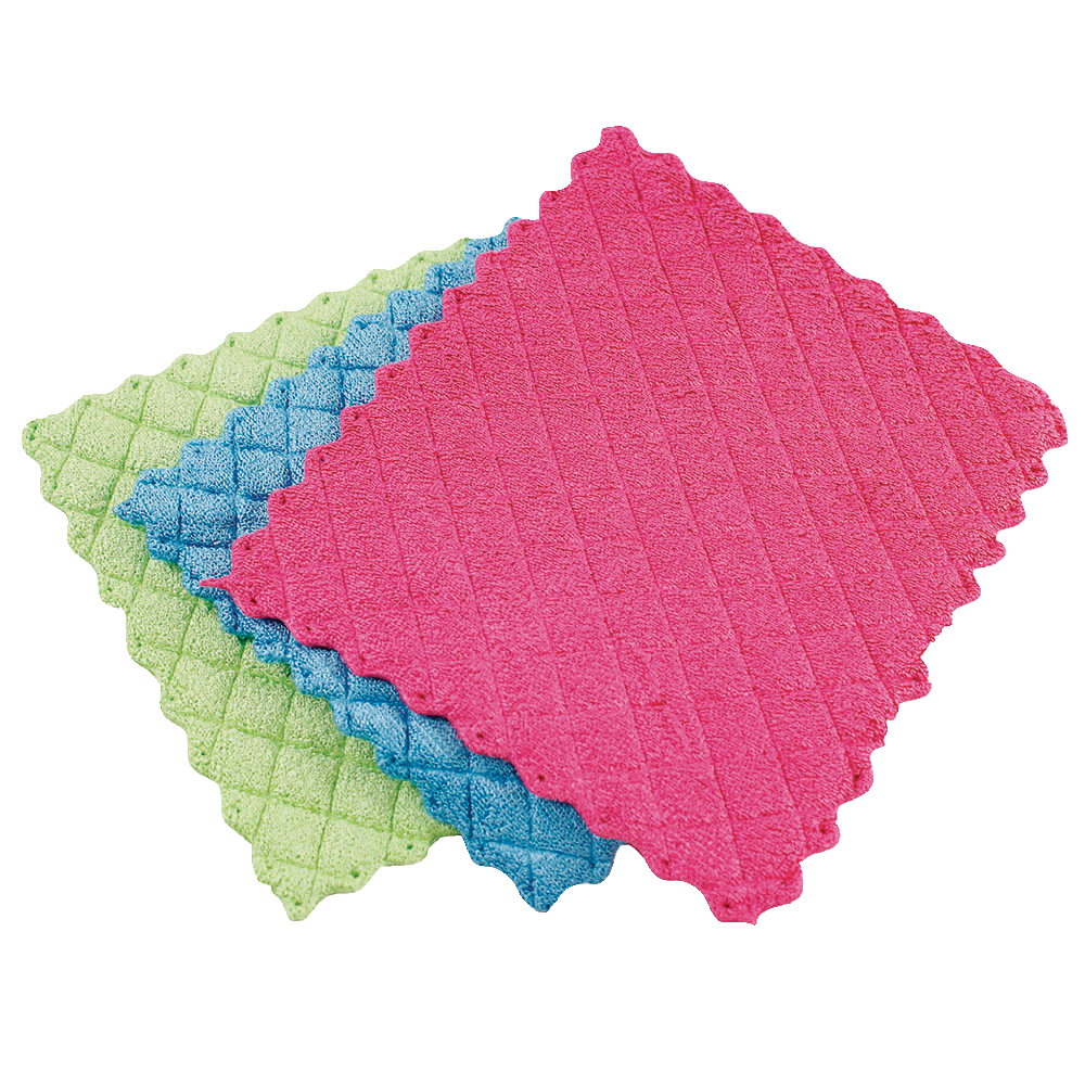 Libman Machine Washable Microfibre Sponge Cloths, Assorted Colours, 3