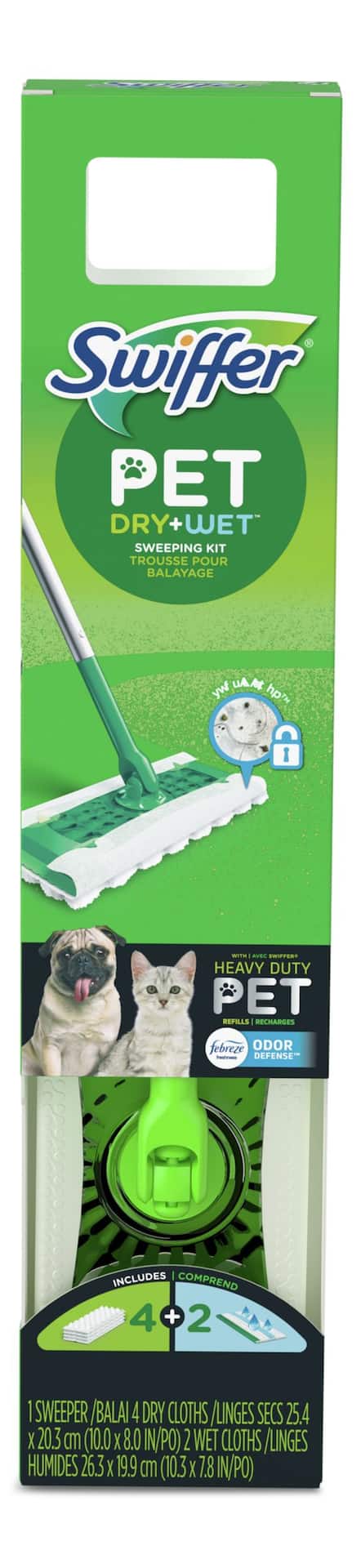 Swiffer Sweeper Dry + Wet All Purpose Floor Mopping and Cleaning Starter Kit  with Heavy-Du