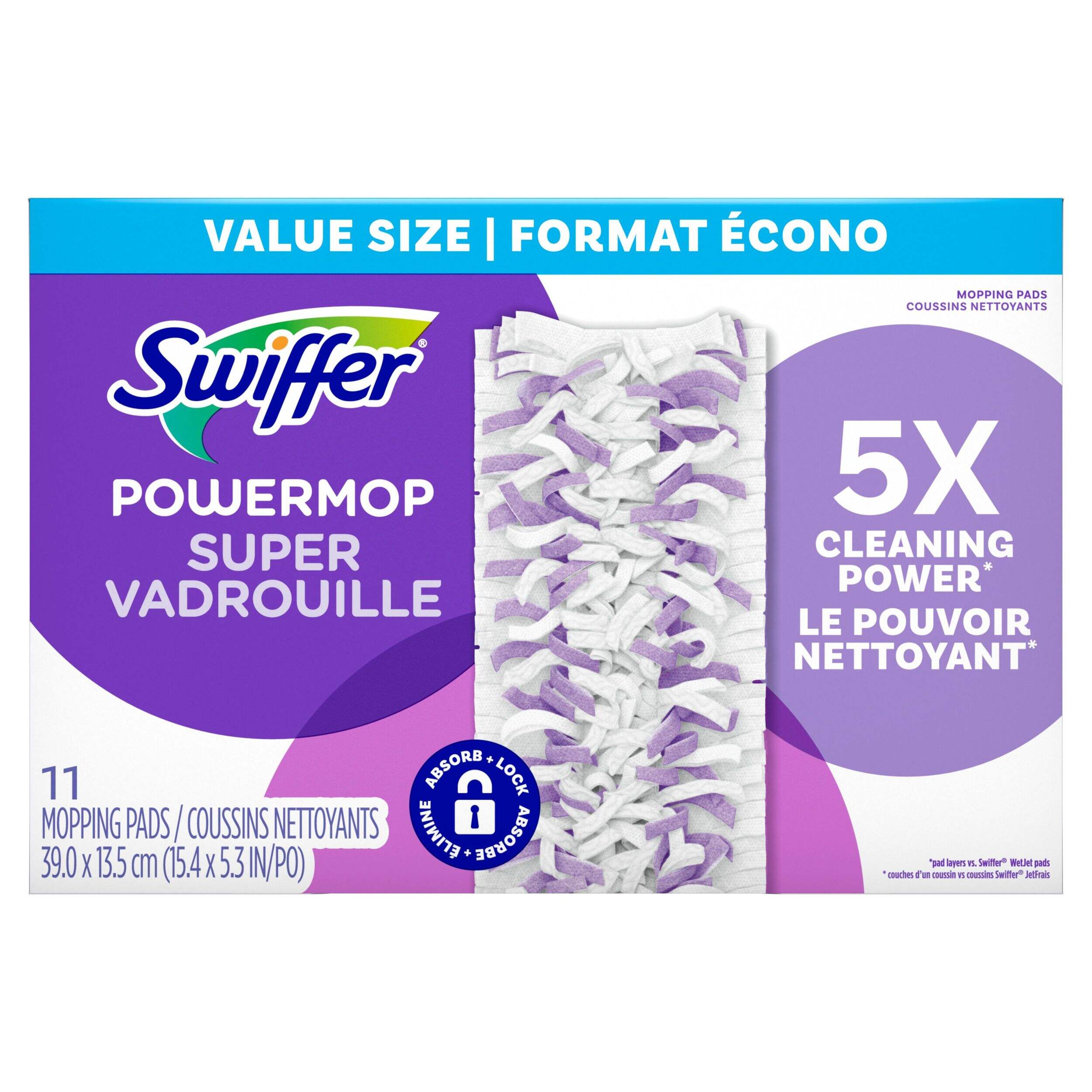 Swiffer PowerMop Multi-Surface Mopping Pad Refills, 11-pk Front_Flat