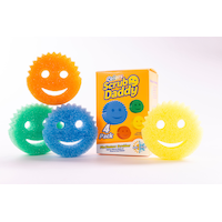 Scrub Daddy Colors Scratch-Free Cleaning Sponge/Scrubber with FlexTexture, 4-pk Front_Flat
