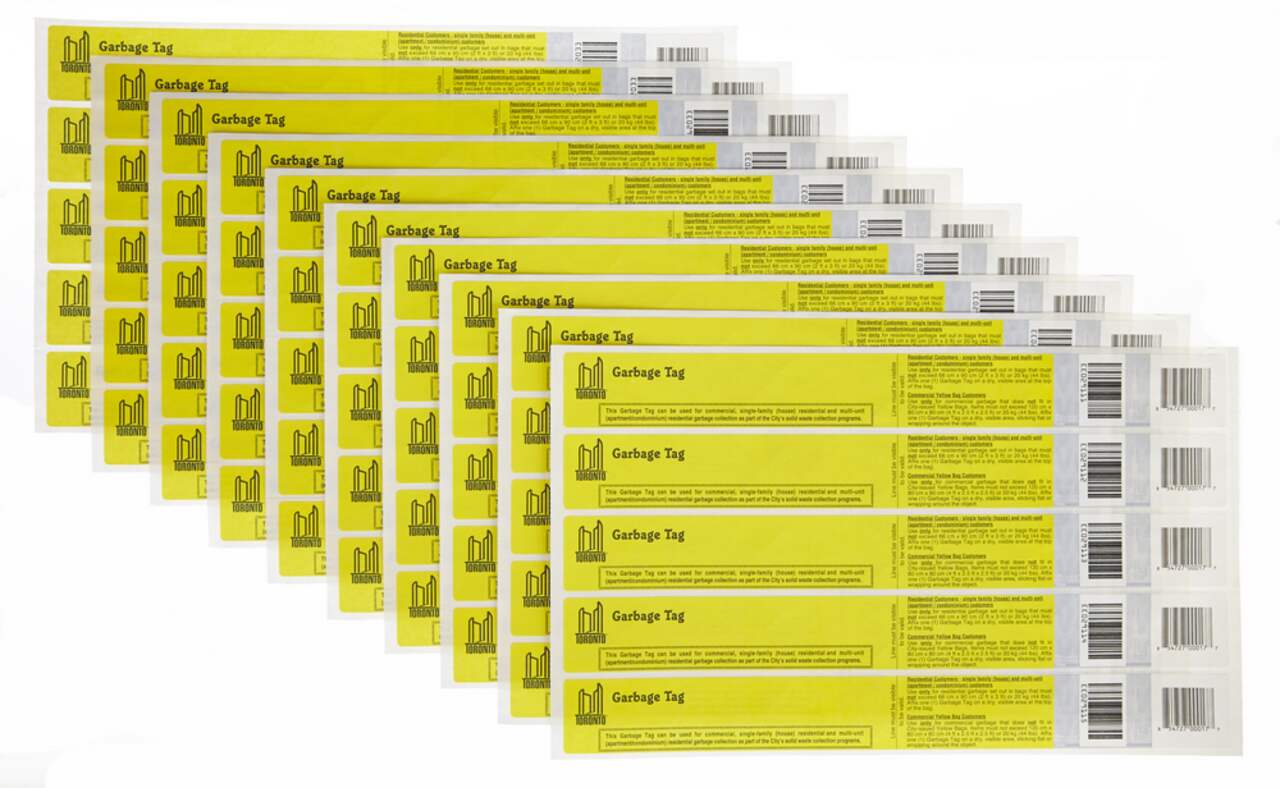 Garbage bag best sale tags