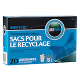 Sacs à recyclage Likewise, bleu transparent, paq. 20 Front_Angled_Right