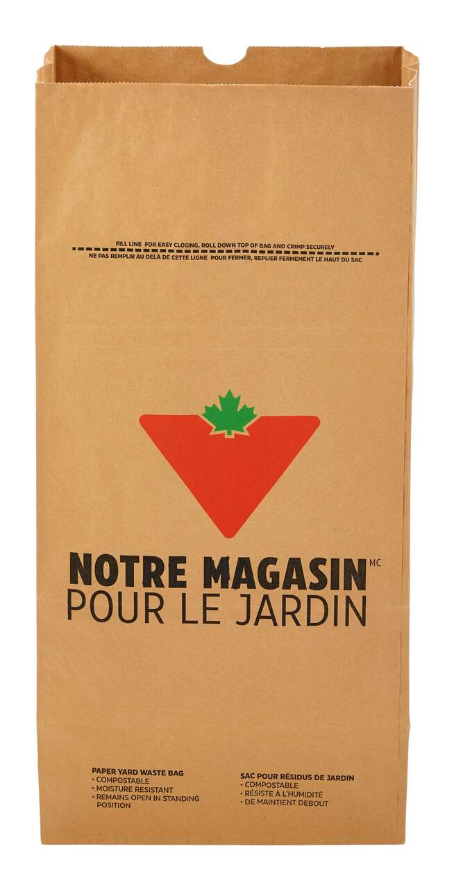 Sacs en papier kraft recyclé à 2 épaisseurs pour résidus de jardin/feuilles  Canadian Tire, paq. 5, 110 L