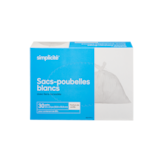 Sacs à ordures Simplicité avec attaches torsadées, petit, parfum de vanille, blanc, 25&nbsp;L, paq. 30 Front_Elevated