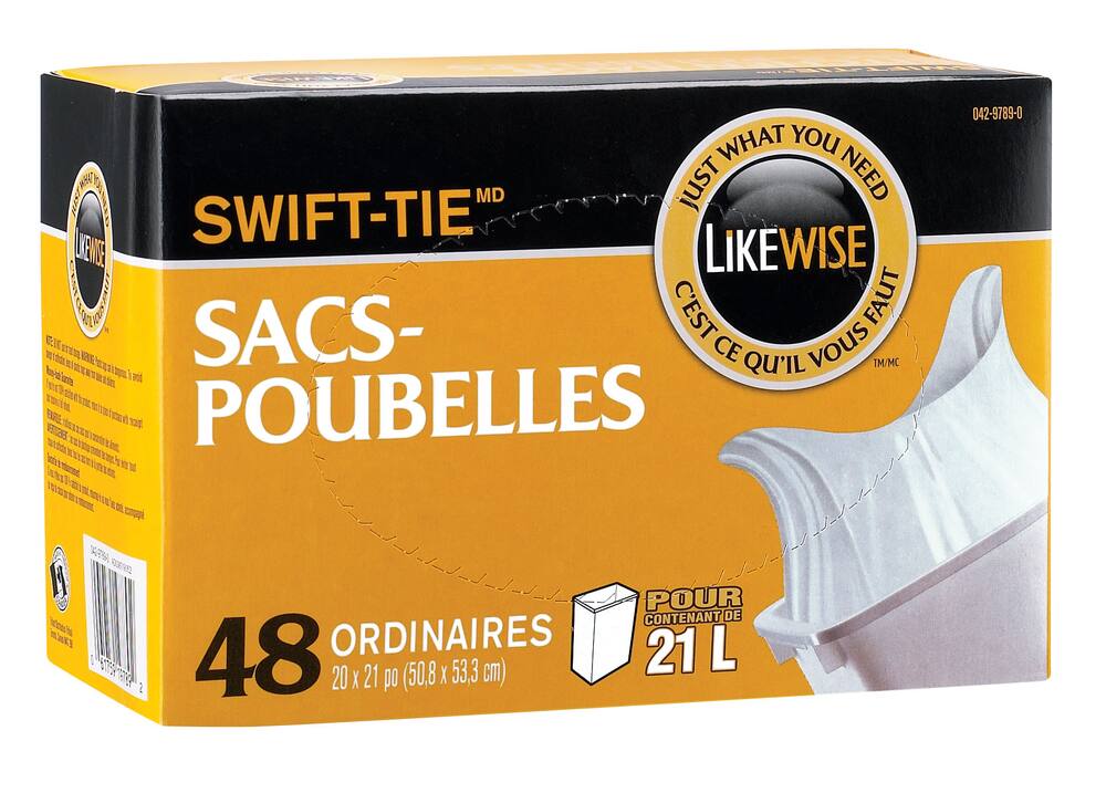 Likewise Extra Strength Kitchen Garbage Bags Canadian Tire   Likewise 48 Pack Garbage Bags 20 X 21 21l 2b63a477 2297 4cc1 9915 5186a2179f3d 