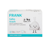 FRANK Tall Swift-Tie Unscented Garbage Bags, 40-pk, White, 35-L Front_Elevated