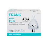 FRANK Tall Swift-Tie Unscented Garbage Bags, 30-pk, White, 45-L Front_Elevated