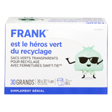 Sacs à déchets organiques FRANK avec attaches Swift-Tie, grand, paq. 30, 90 L Front_Flat