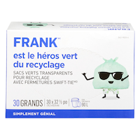 Sacs à déchets organiques FRANK avec attaches Swift-Tie, grand, paq. 30, 90 L Front_Flat
