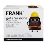 FRANK Extra-Large Twist-Tie Contractor Garbage Bags, 20-pk, Black, 135-L Front_Elevated