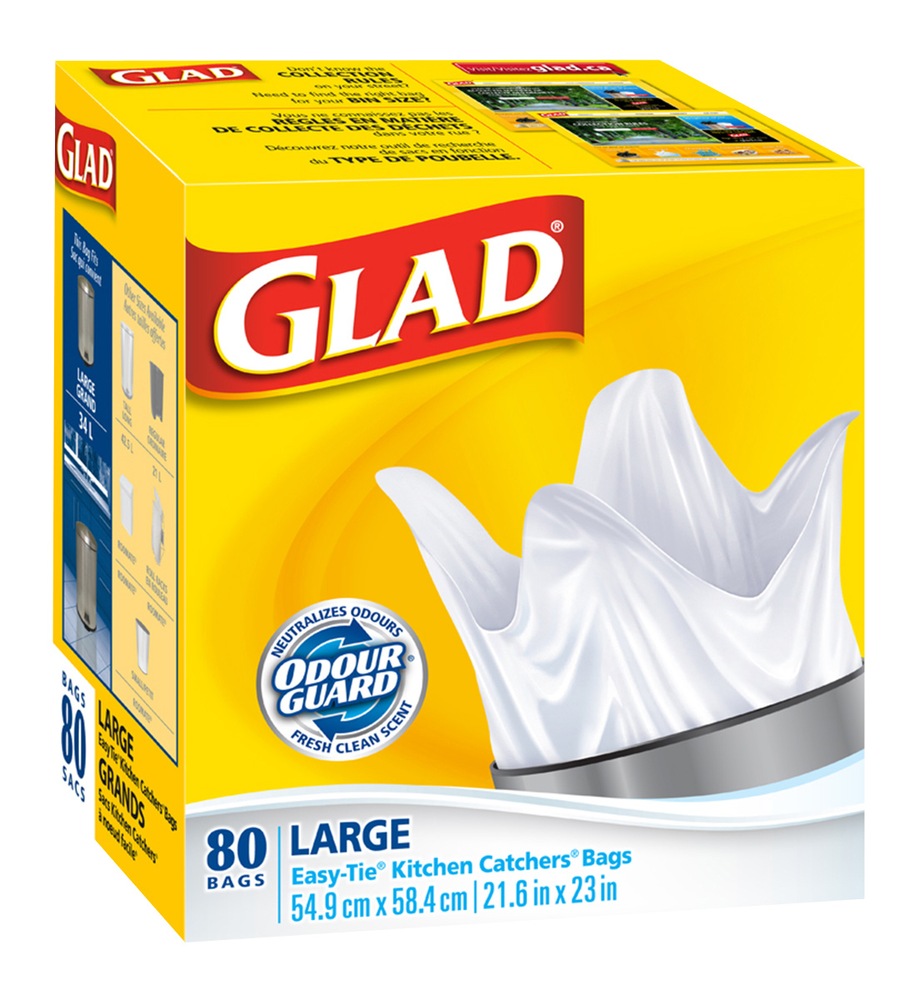 Glad EasyTie Kitchen Catchers Bags, 80pk Canadian Tire