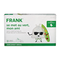Sacs à déchets organiques compostables FRANK, grand, 49 L, paq. 10 Front_Elevated