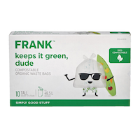FRANK Tall Organic Compostable Food Waste Bags, 10-pk, 49-L