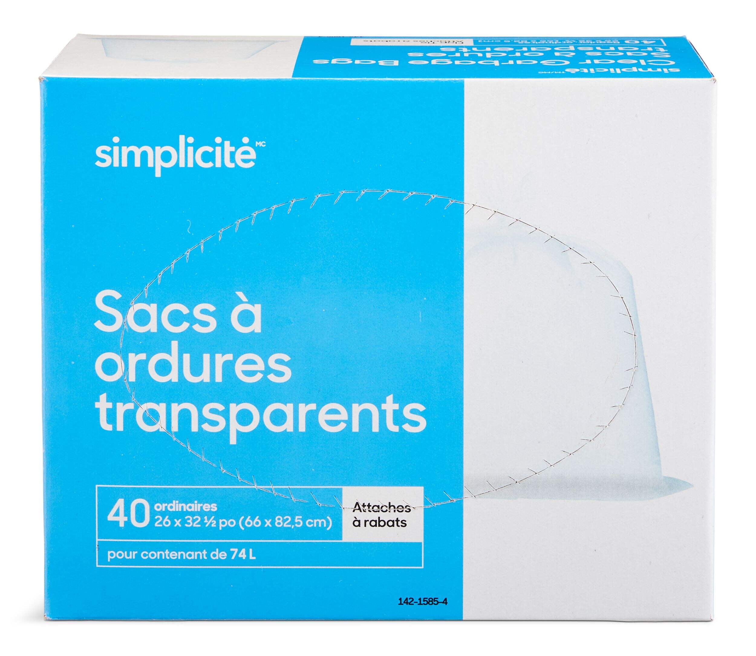 Sacs à ordures réguliers à 4 rabats pour l’intérieur et l’extérieur