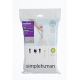 simplehuman Code G Drawstring Custom Fit Trash Can Liners, 20-pk, White, 30-L Front_Flat
