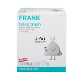 FRANK Small Swift-Tie Unscented Garbage Bags, 200-pk, White, 25-L Front_Elevated