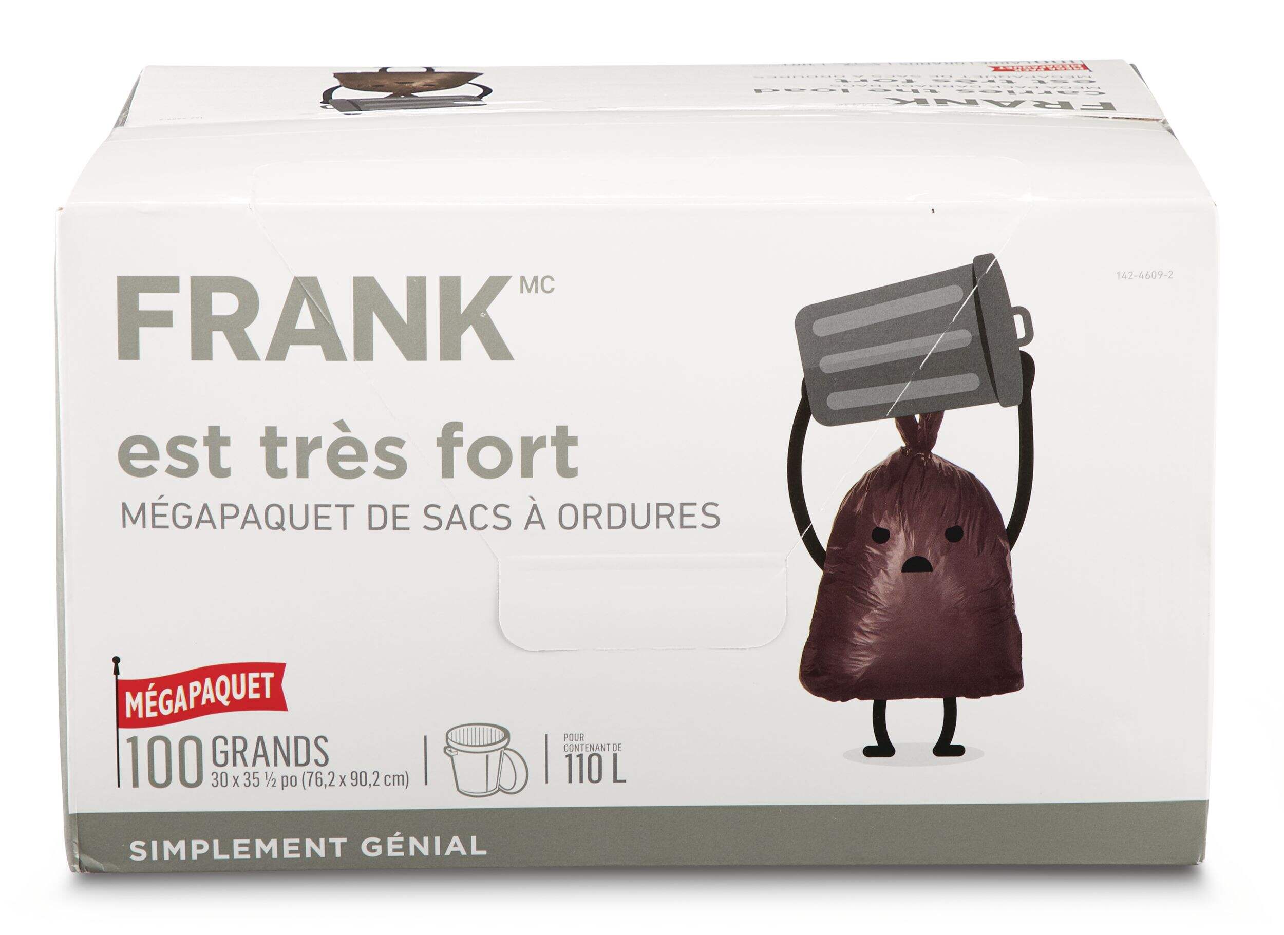 Sacs à ordures d'extérieur FRANK, non parfumé, grand, paq. 100, 110 L Front_Elevated