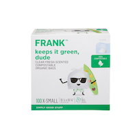 FRANK Extra-Small Organic Fresh-Scented Compostable Food Waste Bags, 100-pk, Clear, 10-L Front_Elevated