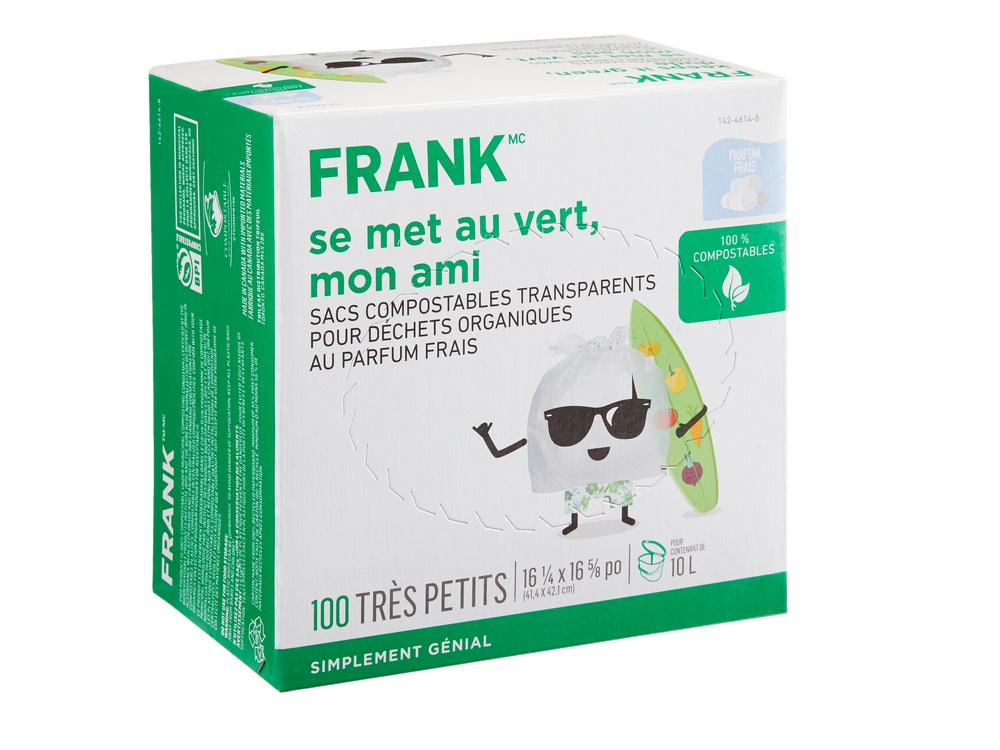 Sac à déchets compostables FRANK, TP, 10 L, frais, paq. 100 Canadian Tire