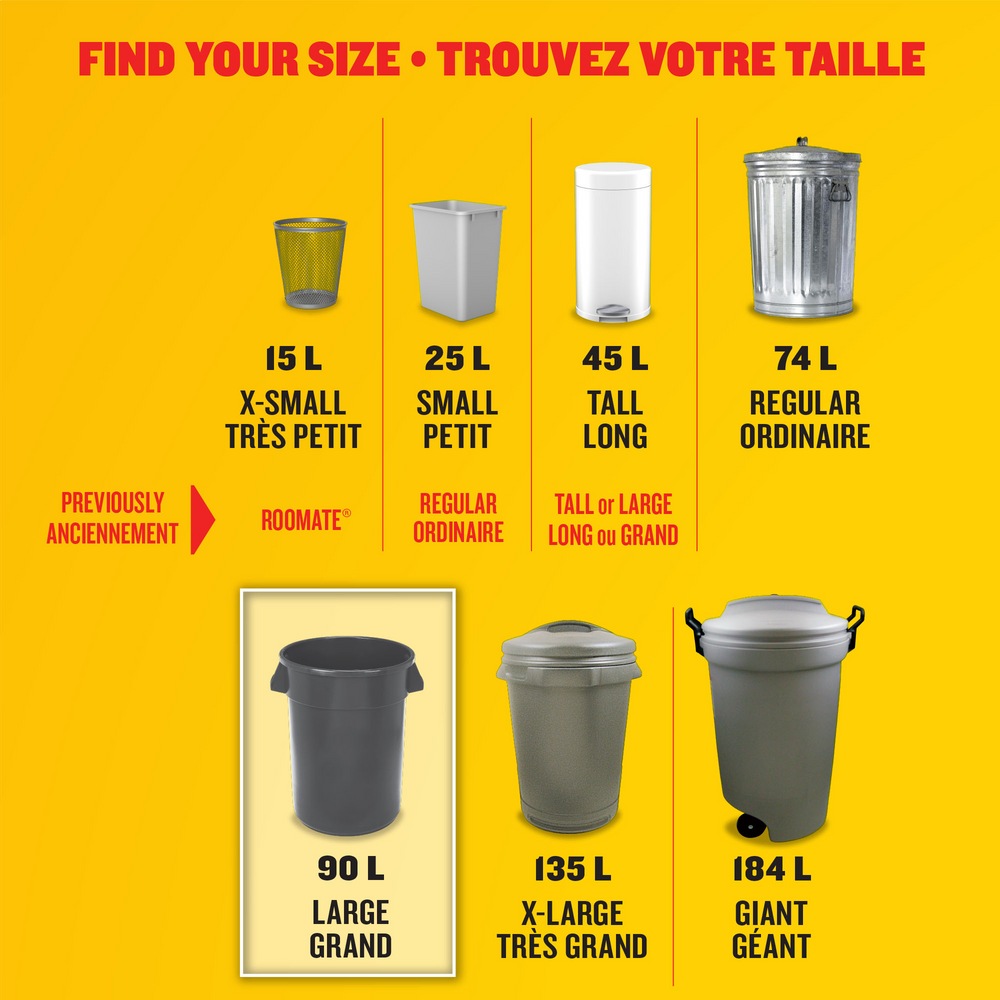 Glad Large EasyTie Flap Garbage Bags, 30pk, Clear, 90L Canadian Tire