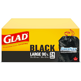 Glad Large ForceFlex Drawstring Garbage Bags, 24-pk, Black, 90-L Front_Elevated
