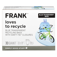 FRANK Giant Blue Recycle Bags, 184-L, 30-ct