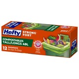 Hefty® STRONG™ Tall 49-L Compostable Garbage Bags with ARM & HAMMER™ & Lemon Scent, 12-pk Front_Angled_Left