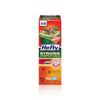Hefty® STRONG™ Tall 49-L Compostable Garbage Bags with ARM & HAMMER™ & Lemon Scent, 12-pk Front_Flat