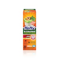 Hefty® STRONG™ Small 10-L Compostable Garbage Bags with ARM & HAMMER™ & Lemon Scent, 25-pk Front_Flat