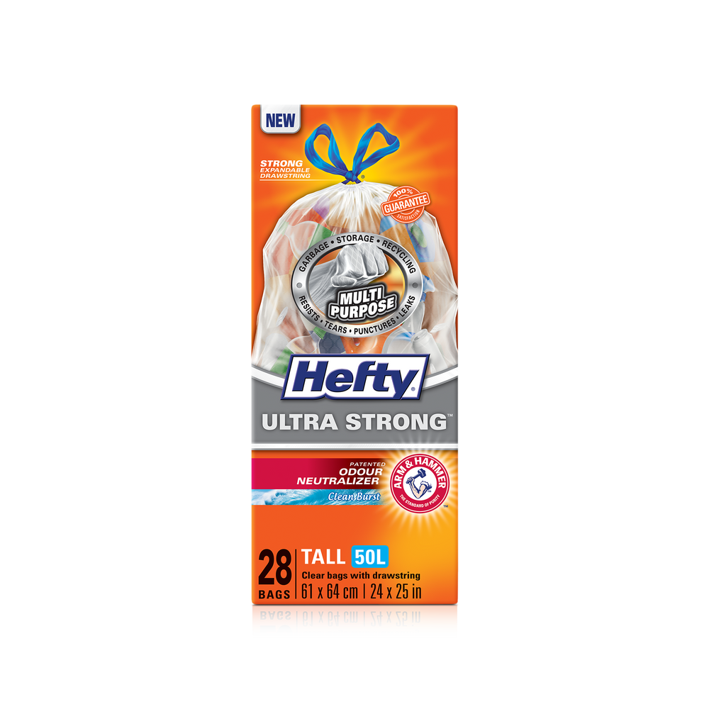 Hefty ULTRA STRONG Tall 50 L Clear Multipurpose Garbage Bags