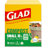 Glad Small 100% Compostable Febreze Lemon Scented Food Waste Bags, 100-pk, 10-L Front_Elevated