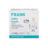 FRANK Small Drawstring Unscented Garbage Bags, 50-pk, White, 25-L Front_Elevated