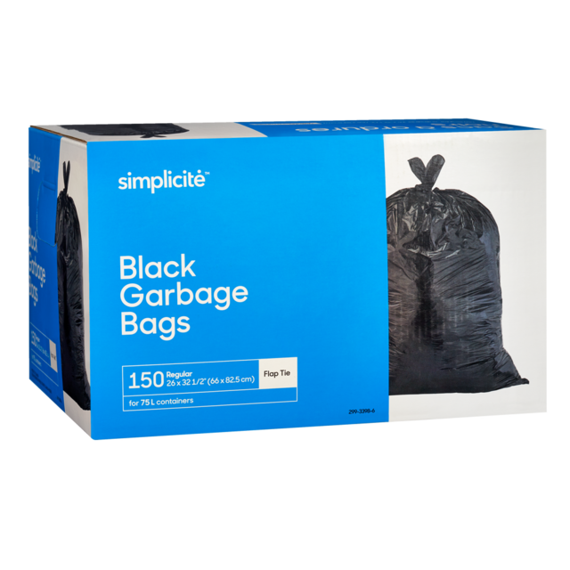 simplicité Regular Flap Tie Outdoor Garbage Bags, 150pk Canadian Tire