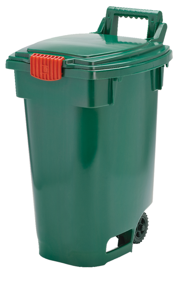 Orbis Plastic Wheeled Compost Bin/MultiUse Storage Cart, Green, 45L