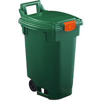 Orbis Plastic Wheeled Compost Bin/Multi-Use Storage Cart, Green, 45 L Front_Angled_Right