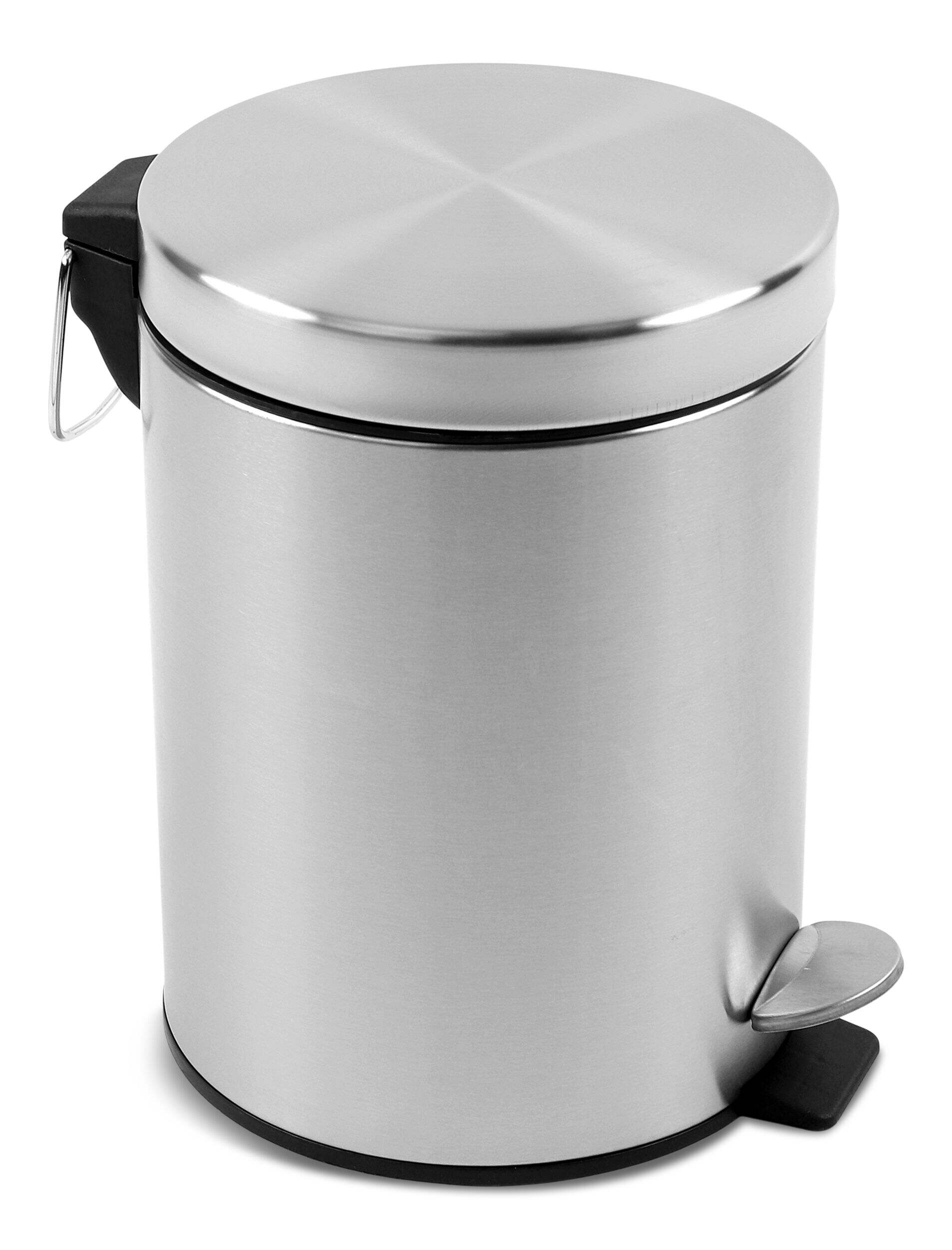 type A Mini Stainless Steel Circular Step Garbage Can, 5-L Side_Right