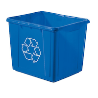 Orbis Plastic Rectangular Open Recycling Blue Box, 59-L