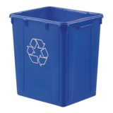 Orbis Plastic Rectangular Open Recycling Blue Box, 87-L Front_Three_Fourths_Angled_Left