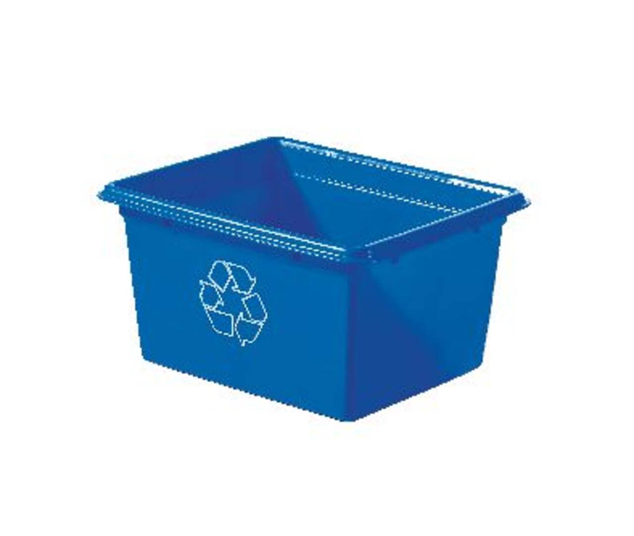 Orbis Plastic Rectangular Under-Desk Open Recycling Blue Box, 21-L