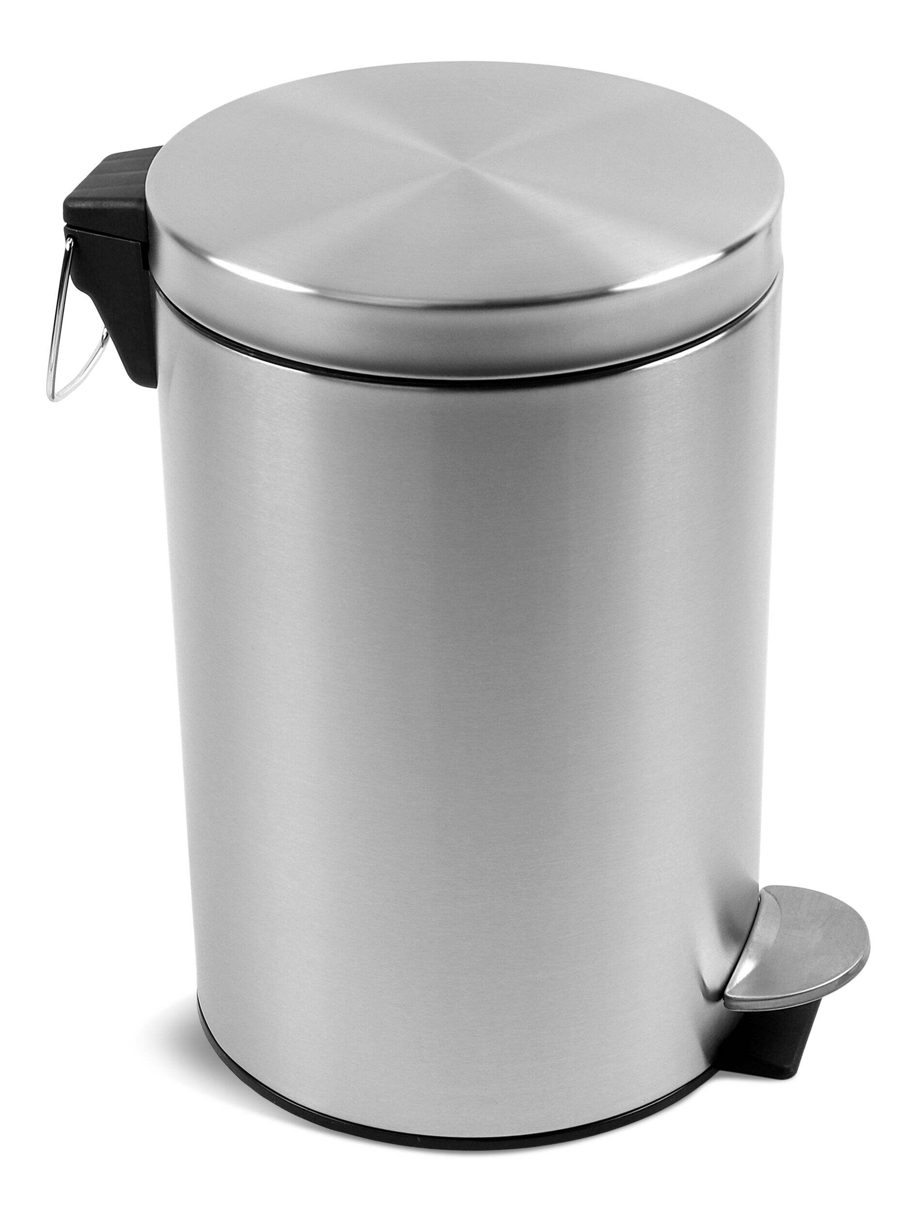type A Stainless Steel Circular Step Garbage Can, 12-L Side_Right