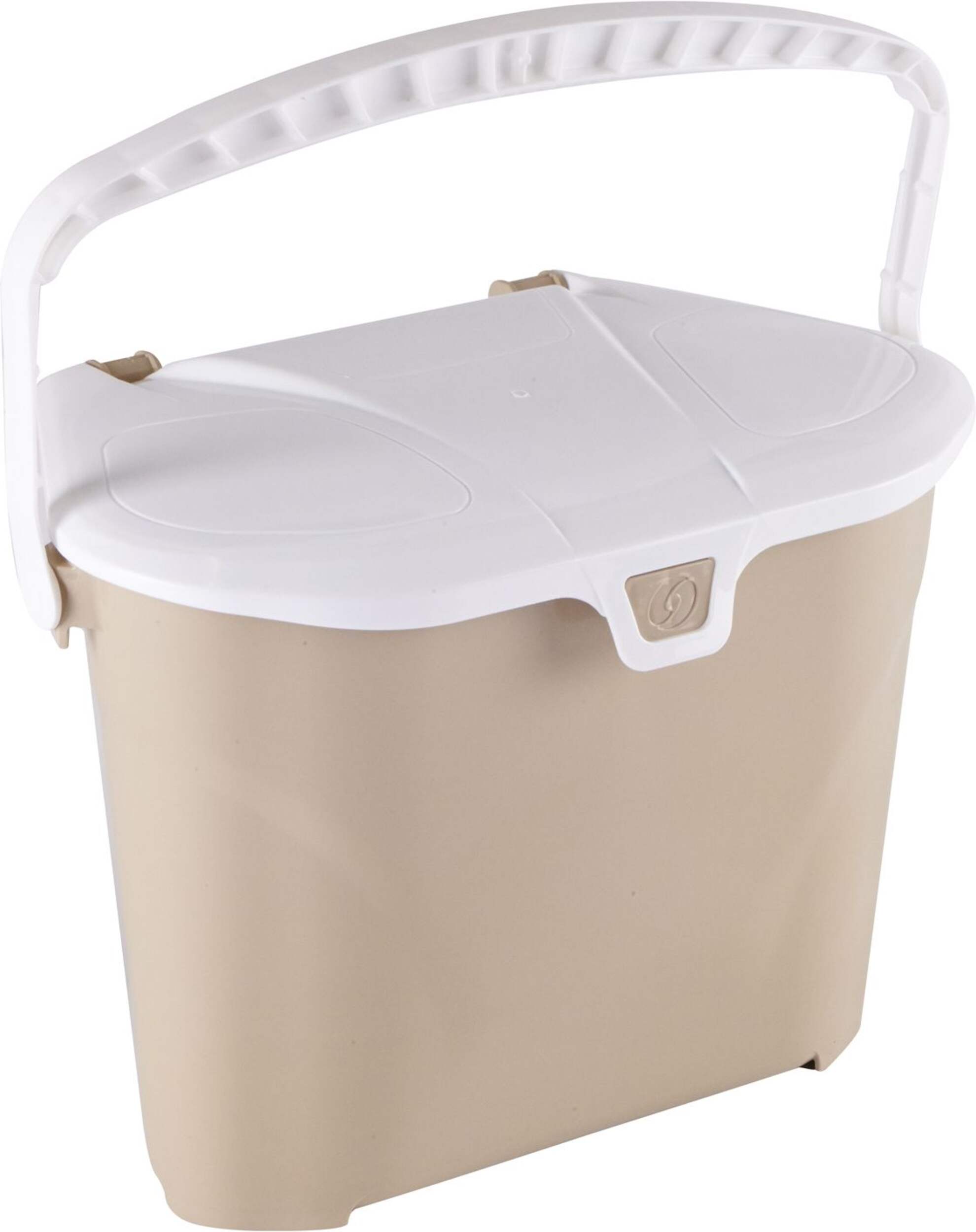 Orbis Plastic Compost Bin with Handle, White/Beige, 7-L Front_Angled_Right