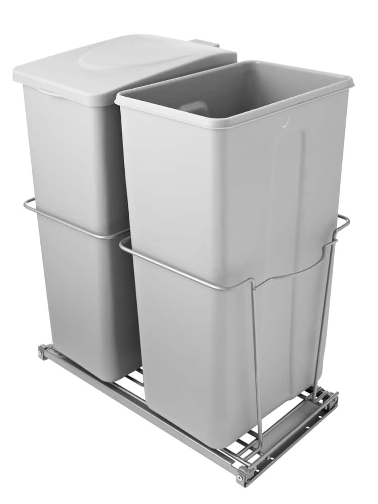 For Living Double Pull-Out Trash Bins, 15-L Canadian Tire