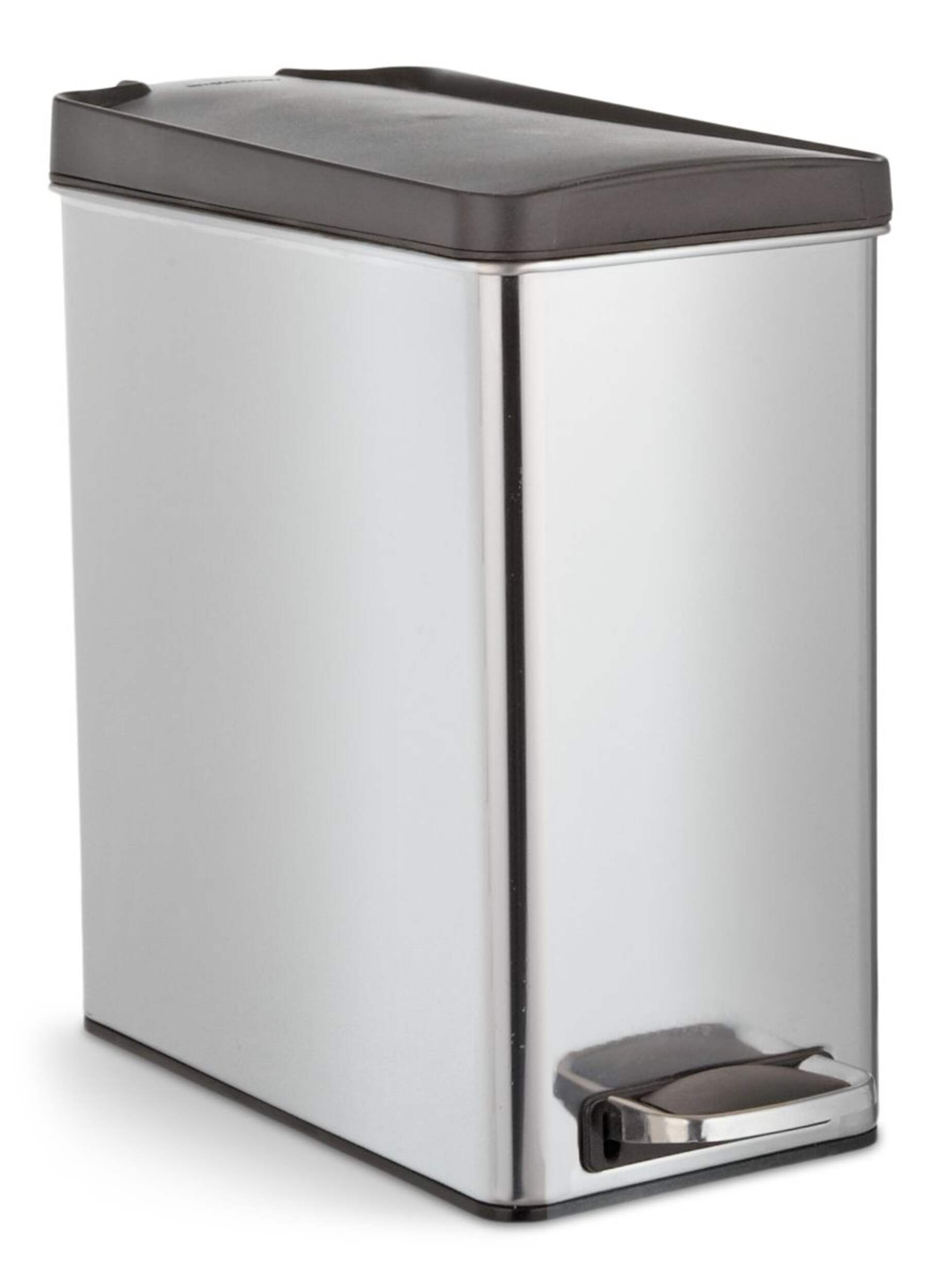 simplehuman Stainless Steel Rectangular Step Garbage Can, 10-L Front_Angled_Right