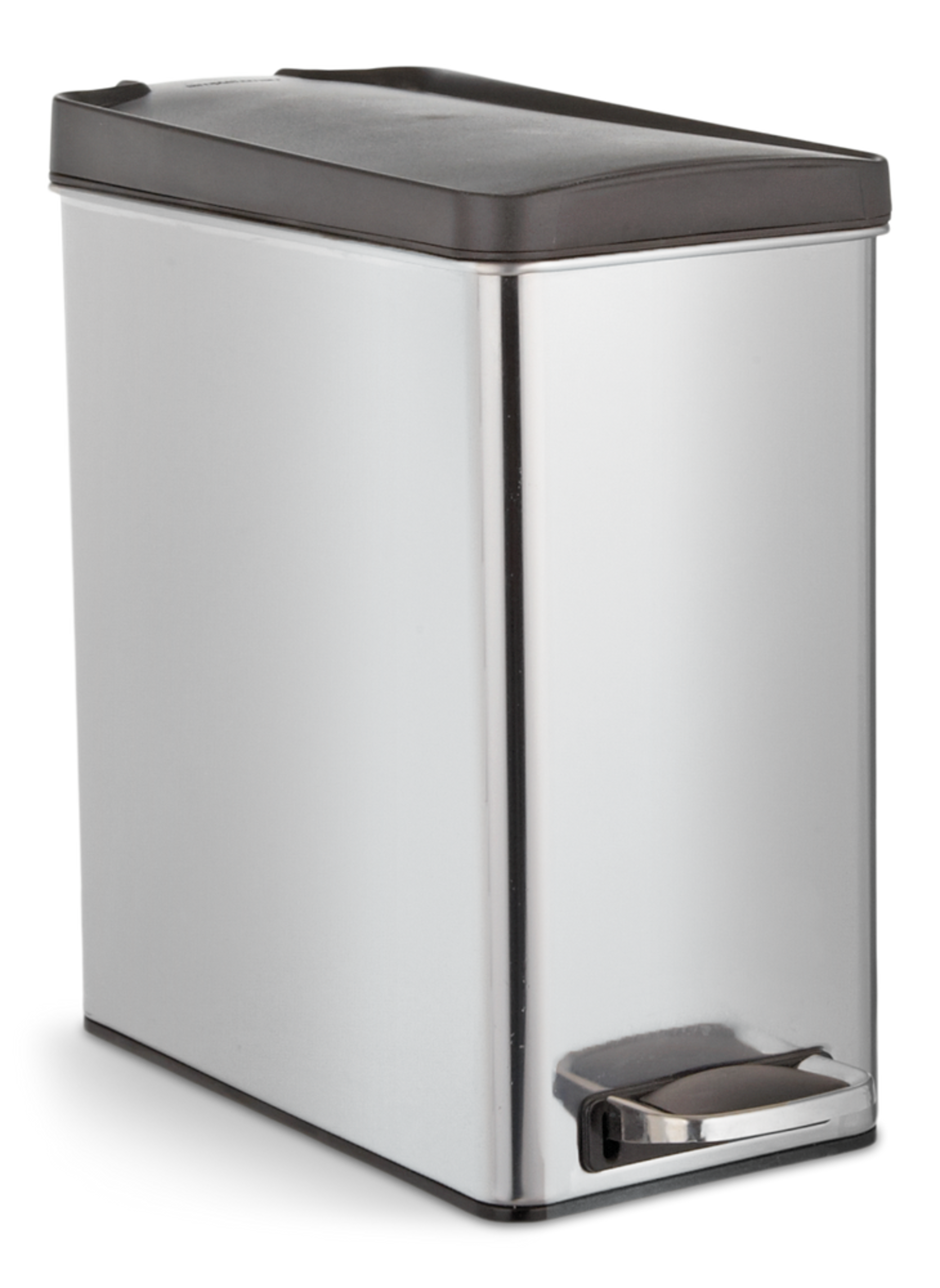 simplehuman Stainless Steel Rectangular Step Garbage Can, 10-L Front_Angled_Right
