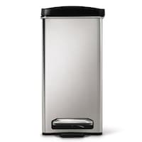 simplehuman Stainless Steel Rectangular Step Garbage Can, 10-L Front_Flat