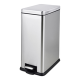 type A Stainless Steel Rectangular Step Garbage Can, 30-L Front_Angled_Left