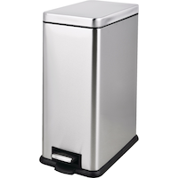 type A Stainless Steel Rectangular Step Garbage Can, 30-L Front_Angled_Left