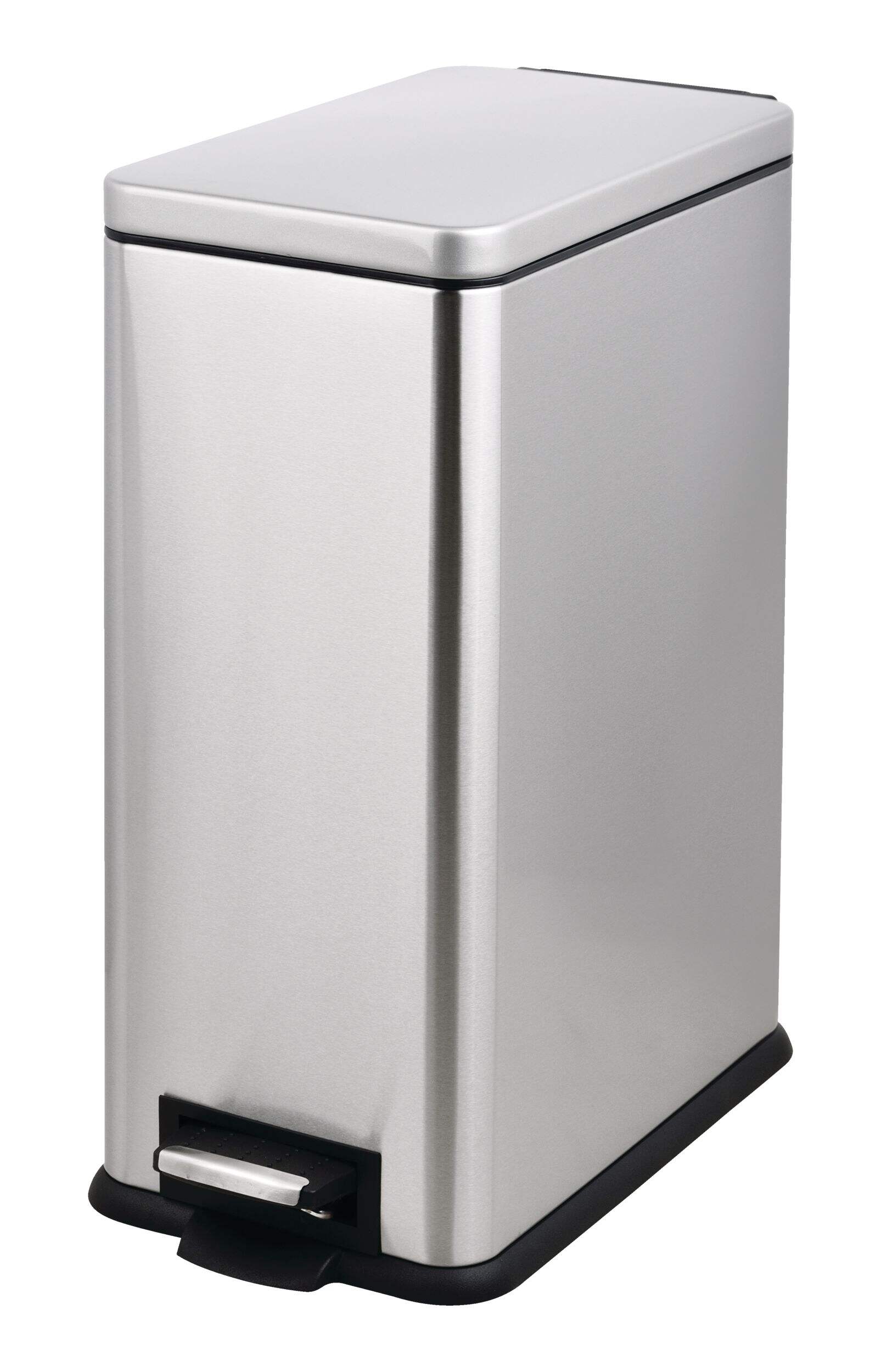 type A Stainless Steel Garbage Can, 40-L Front_Angled_Left