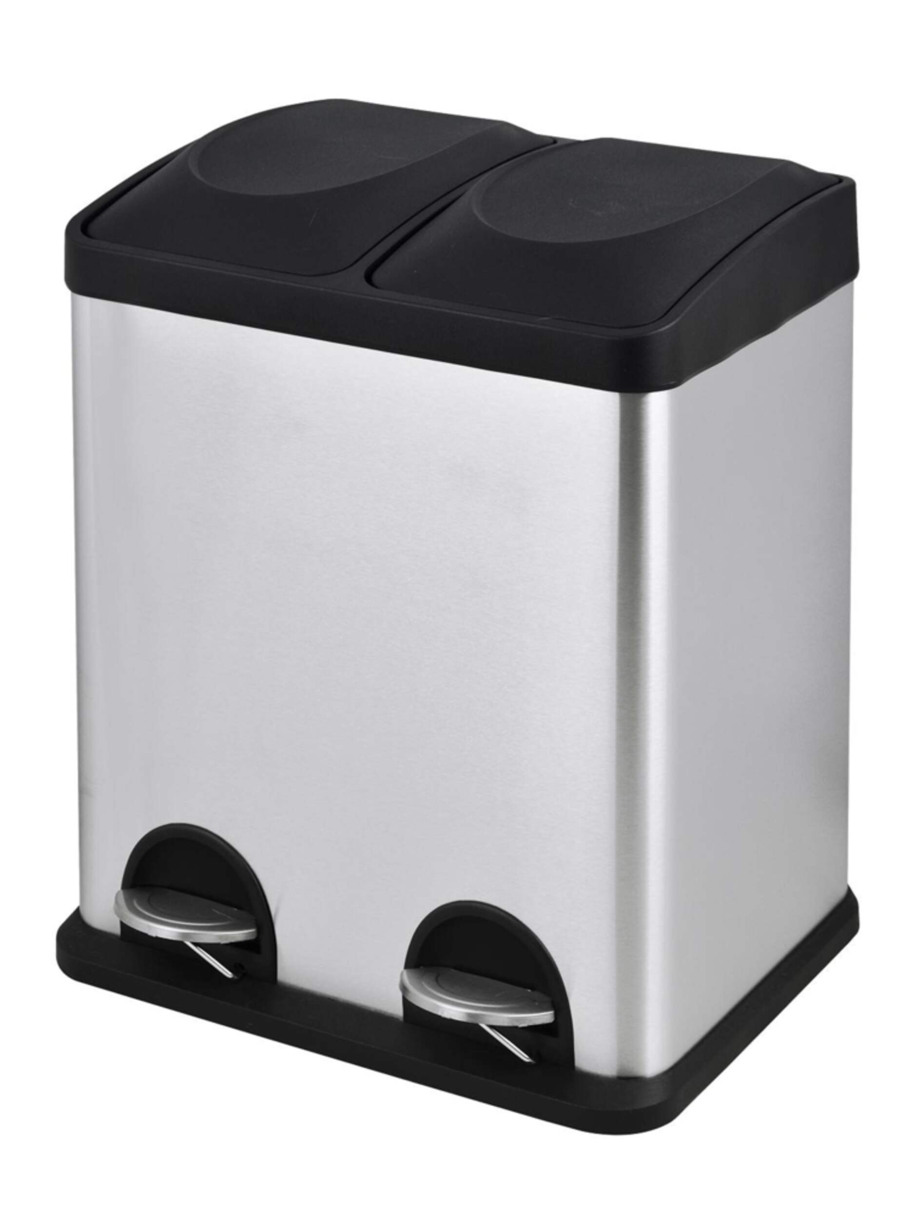 type A Stainless Steel Rectangular Garbage Can, 2 x 15L